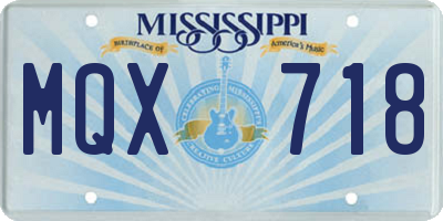 MS license plate MQX718