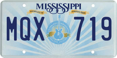 MS license plate MQX719