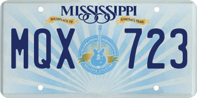 MS license plate MQX723