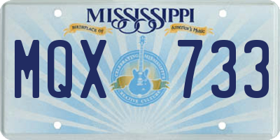 MS license plate MQX733