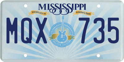 MS license plate MQX735