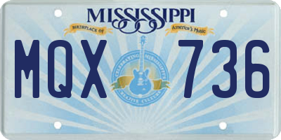 MS license plate MQX736