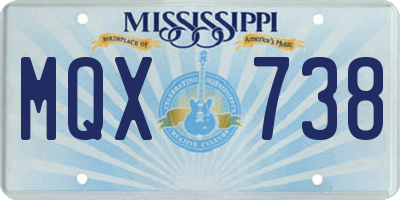 MS license plate MQX738