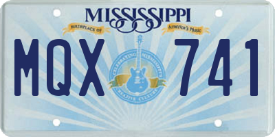MS license plate MQX741