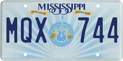 MS license plate MQX744