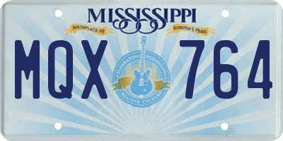 MS license plate MQX764