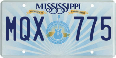 MS license plate MQX775
