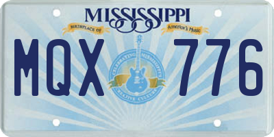 MS license plate MQX776