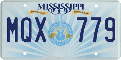 MS license plate MQX779