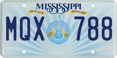 MS license plate MQX788