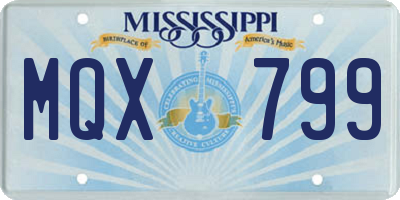 MS license plate MQX799
