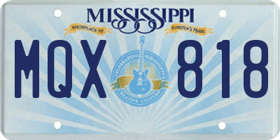 MS license plate MQX818