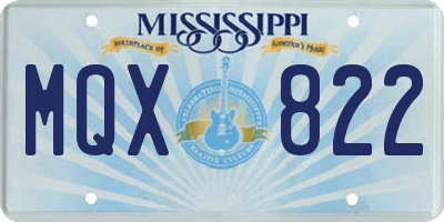 MS license plate MQX822