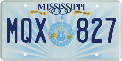 MS license plate MQX827