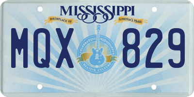 MS license plate MQX829
