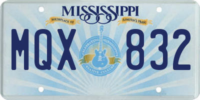 MS license plate MQX832