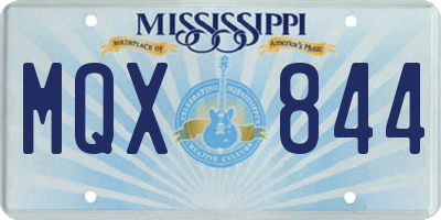 MS license plate MQX844
