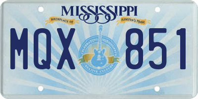 MS license plate MQX851