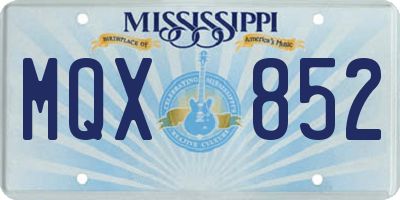 MS license plate MQX852