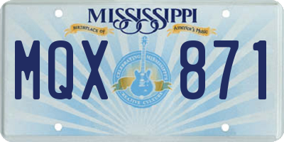 MS license plate MQX871