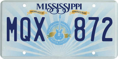 MS license plate MQX872