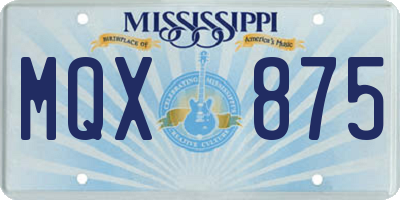 MS license plate MQX875