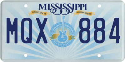 MS license plate MQX884