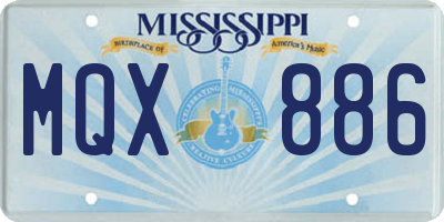 MS license plate MQX886