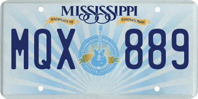 MS license plate MQX889