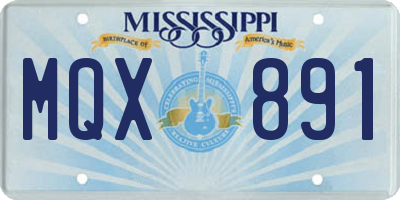 MS license plate MQX891
