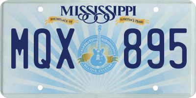 MS license plate MQX895