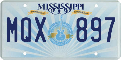 MS license plate MQX897