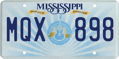 MS license plate MQX898