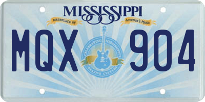 MS license plate MQX904