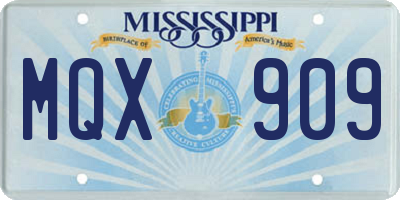 MS license plate MQX909