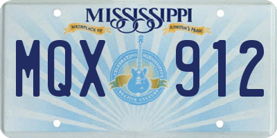MS license plate MQX912