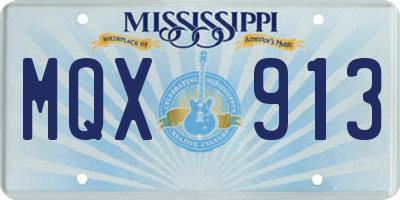 MS license plate MQX913