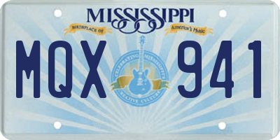 MS license plate MQX941