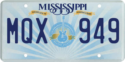 MS license plate MQX949