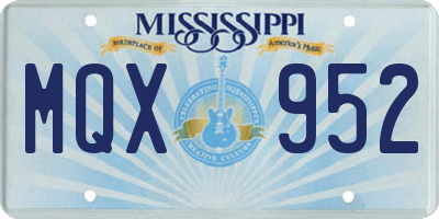 MS license plate MQX952