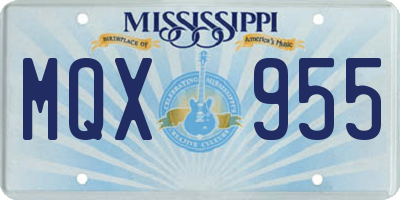 MS license plate MQX955