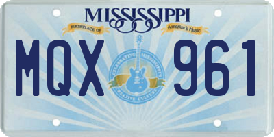 MS license plate MQX961