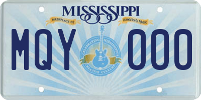 MS license plate MQY000
