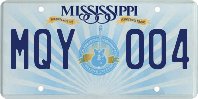 MS license plate MQY004