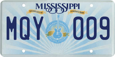 MS license plate MQY009