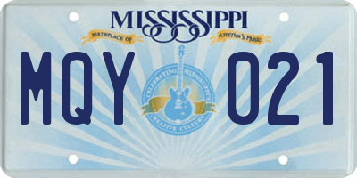 MS license plate MQY021