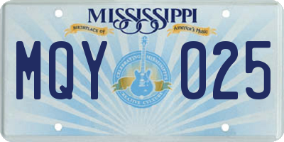 MS license plate MQY025