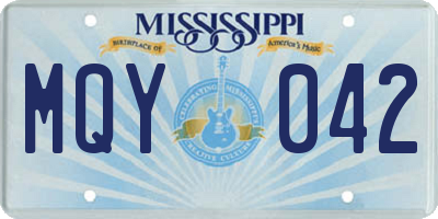 MS license plate MQY042