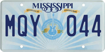 MS license plate MQY044
