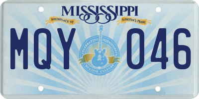 MS license plate MQY046